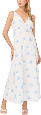 Halogen® Plunge Neck A-Line Maxi Dress