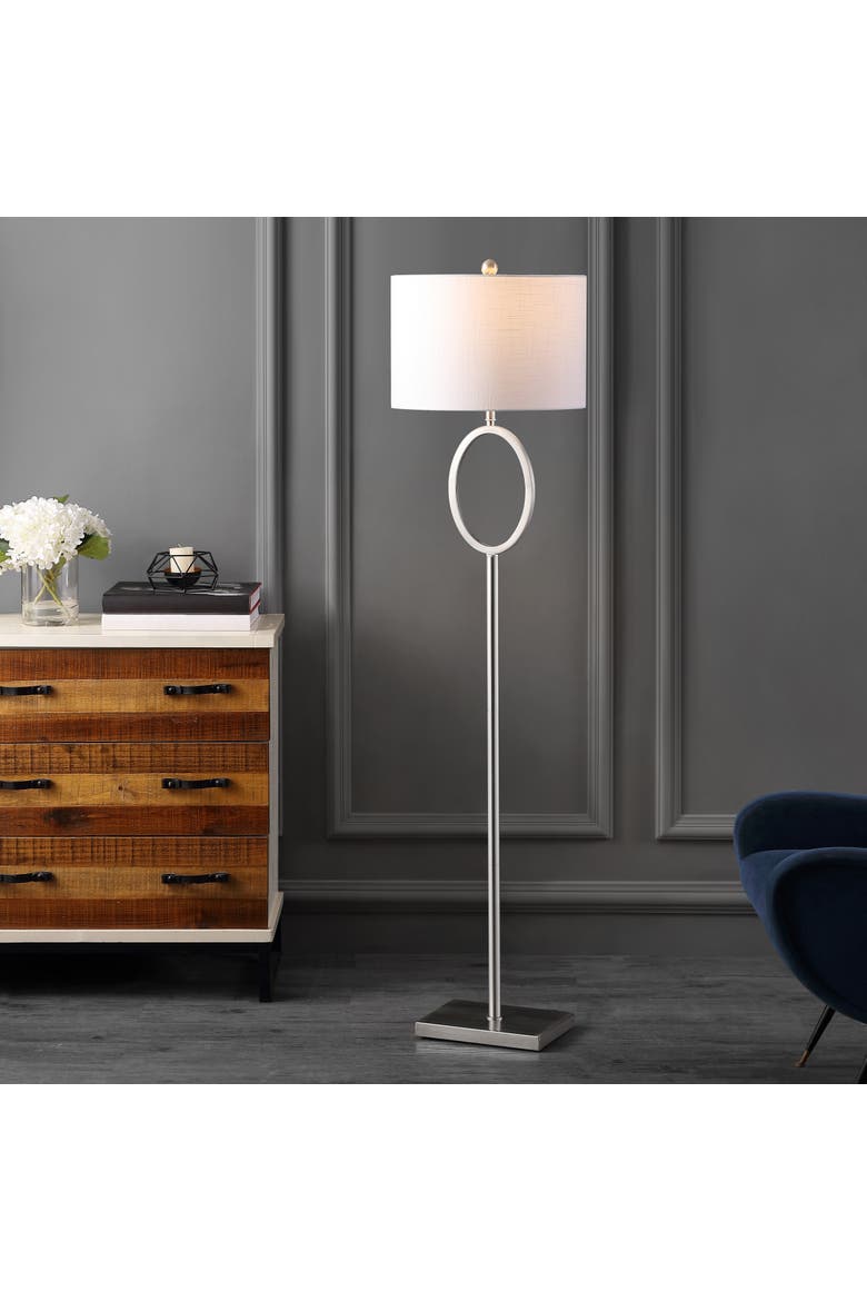April Metal Modern Contemporary LED Floor Lamp, Main, color, Nickel