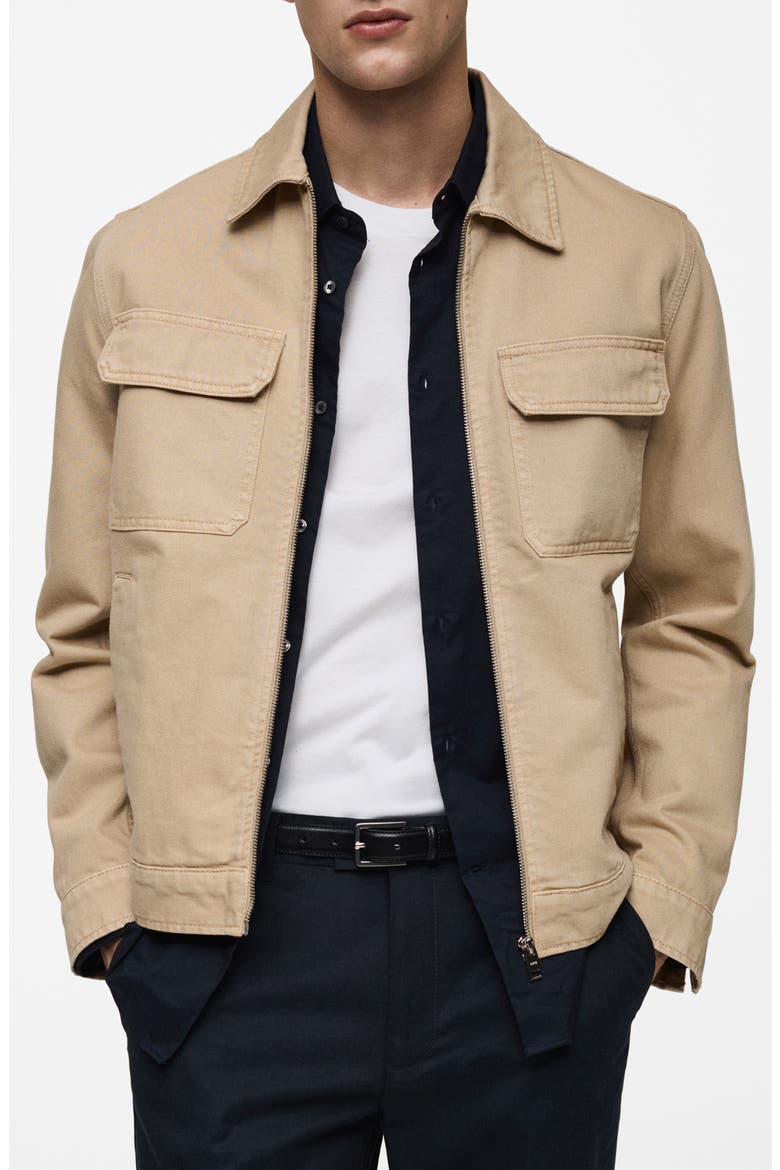 Denim Jacket with Pockets, Main, color, BEIGE