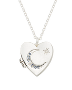 Fable England Selene Moon & Periwinkle Locket Necklace