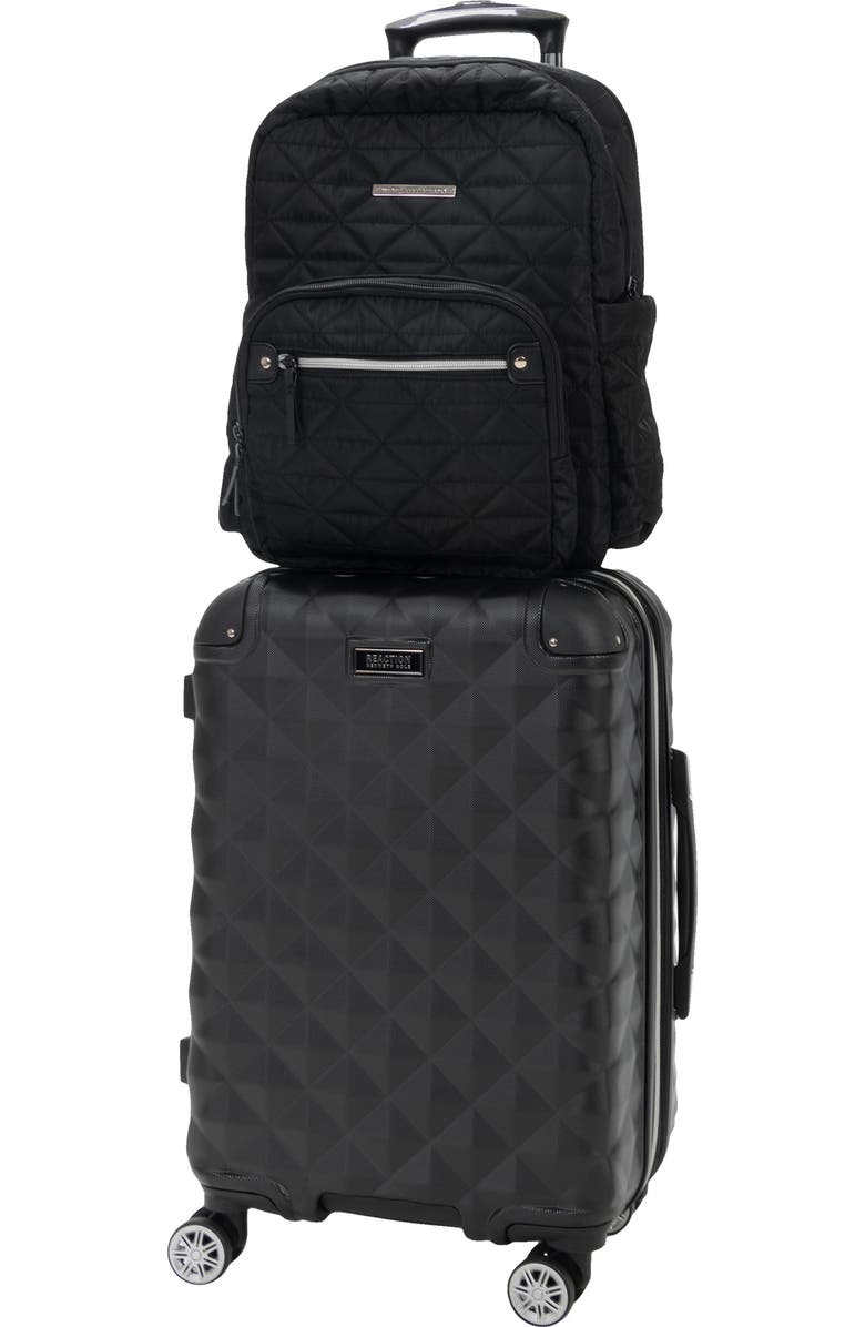Kenneth Cole Reaction Diamond Tower Carry-On and Emma Laptop Backpack Bundle Set, Main, color, Black
