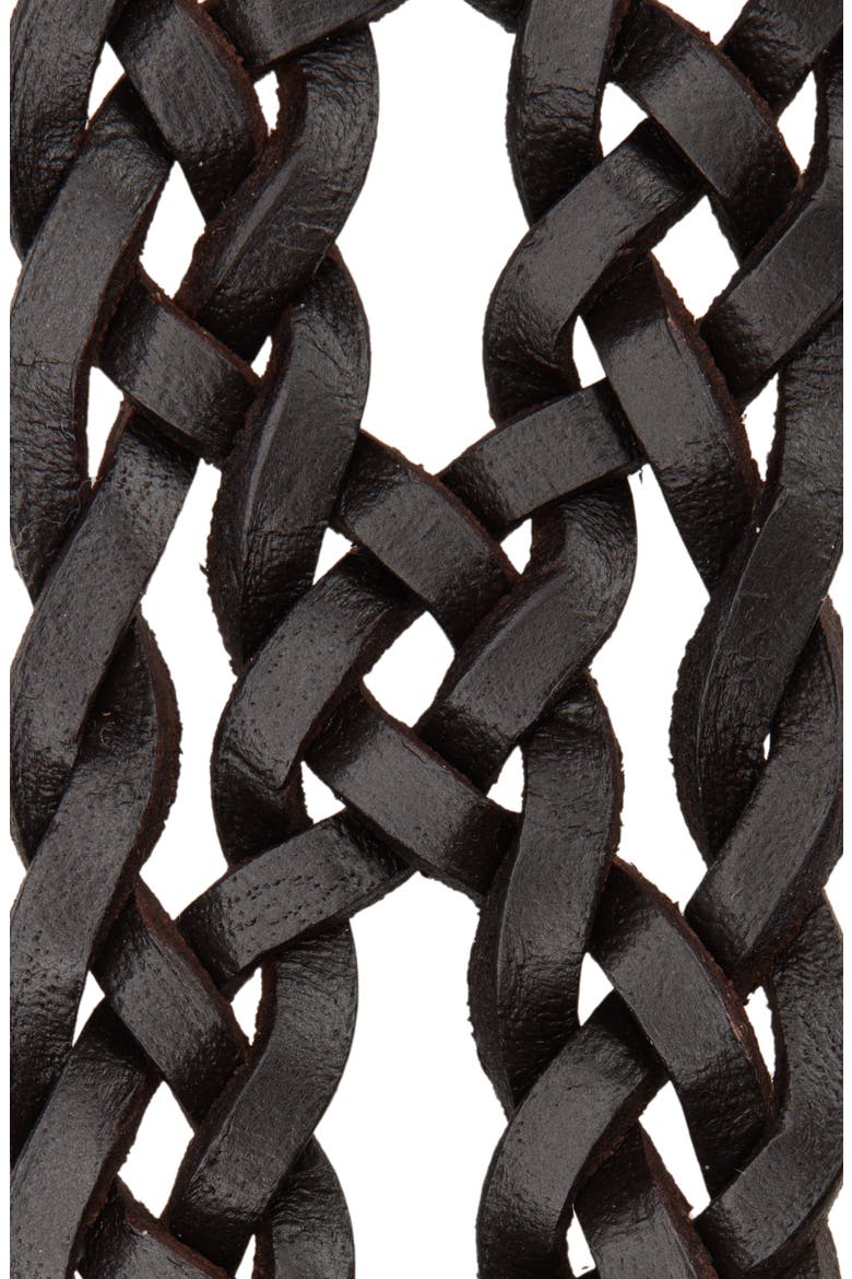 Open Weave Wide Leather Belt, Alternate, color, COFFEE BEAN