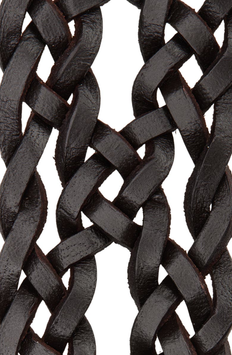 Madewell Open Weave Wide Leather Belt, Alternate, color, Coffee Bean