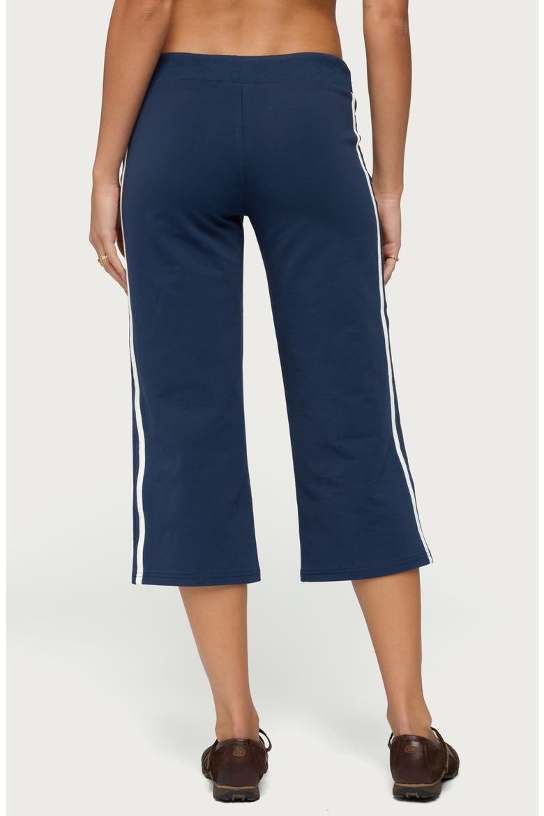 Zanele Side Stripe Capri Sweatpants, Alternate, color, NAVY-AND-WHITE