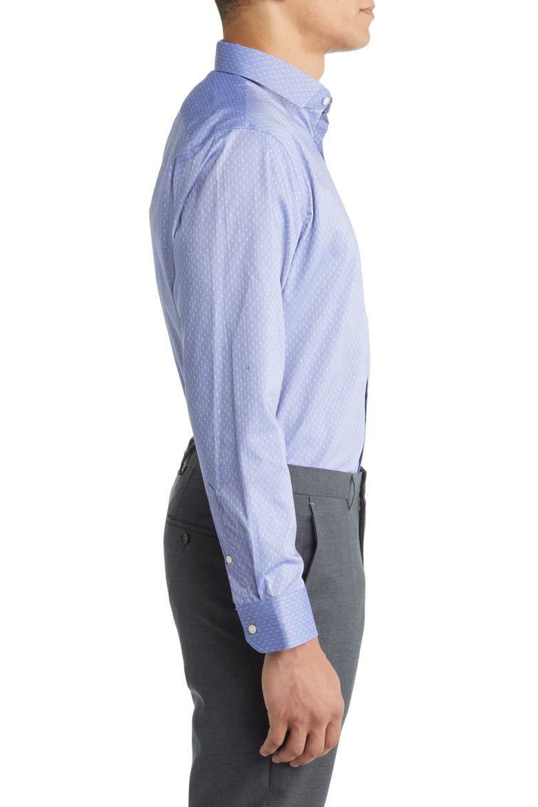 Tech-Smart Trim Fit Performance Dress Shirt, Alternate, color, NAVY PINPOINT DOBBYS