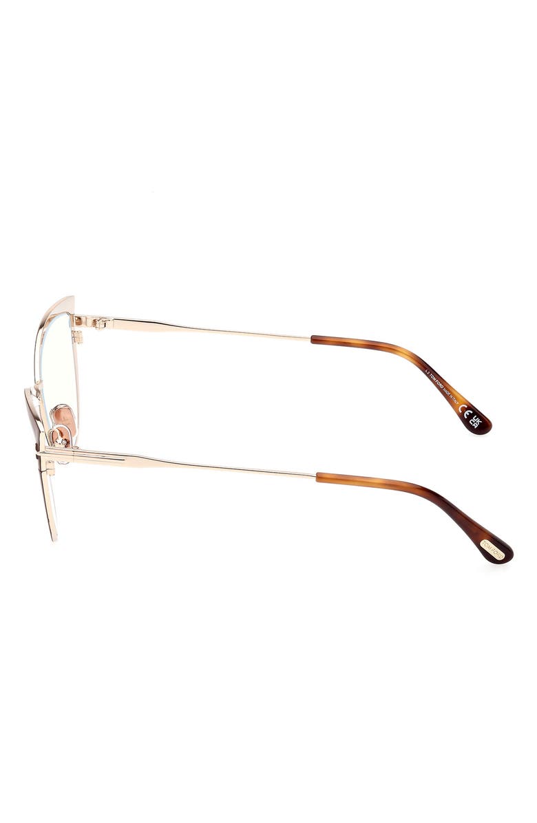 TOM FORD 56mm Cat Eye Blue Light Blocking Glasses, Alternate, color, 