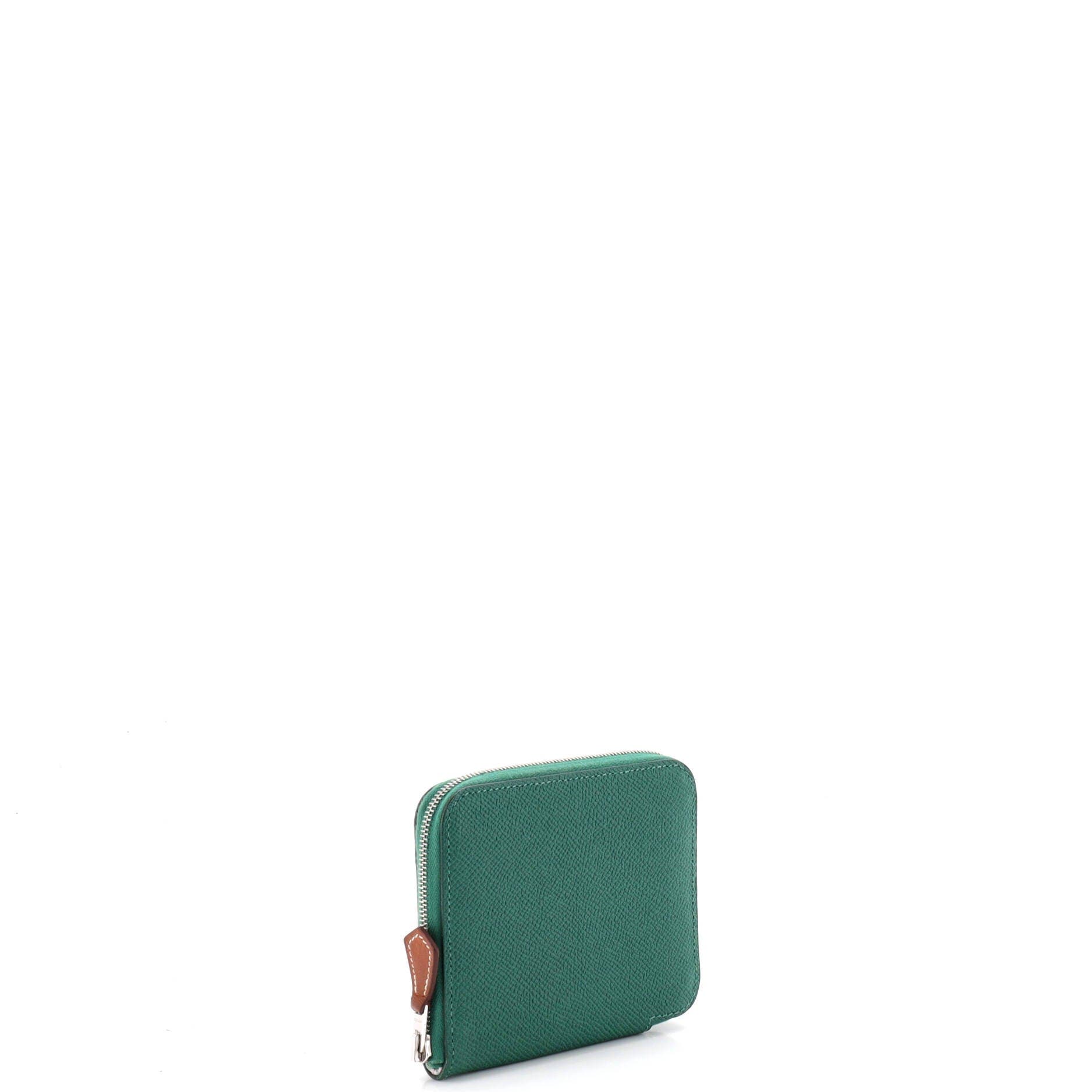 Azap Zip Around Wallet Silk'in Epsom Compact, Alternate, color, Green