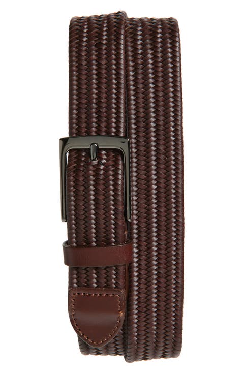 Diego Woven Leather Stretch Belt