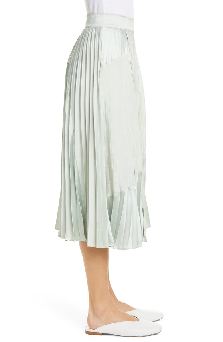 Vince Pleated Mixed Media Skirt, Alternate, color,