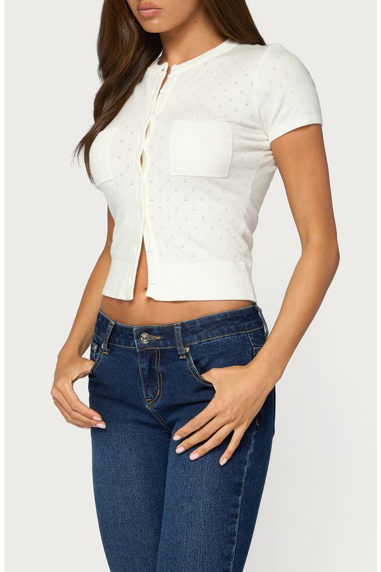 Kiyomi Button Up Knit Top, Alternate, color, CREAM