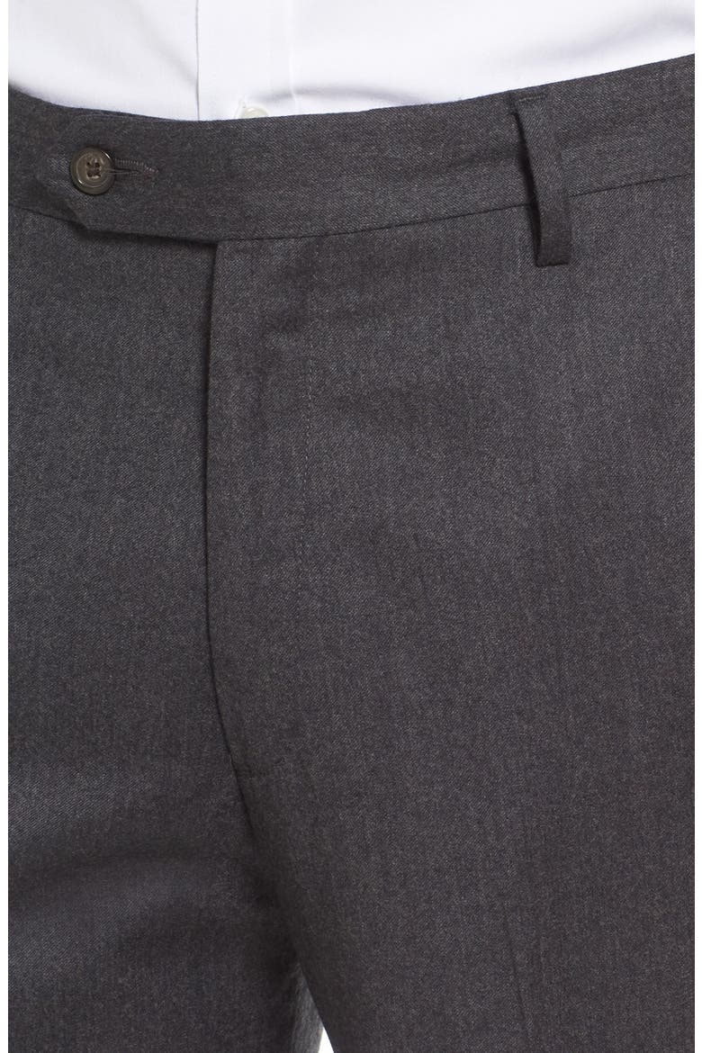 Lightweight Flannel Flat Front Classic Fit Dress Trousers, Alternate, color, MEDIUM GREY