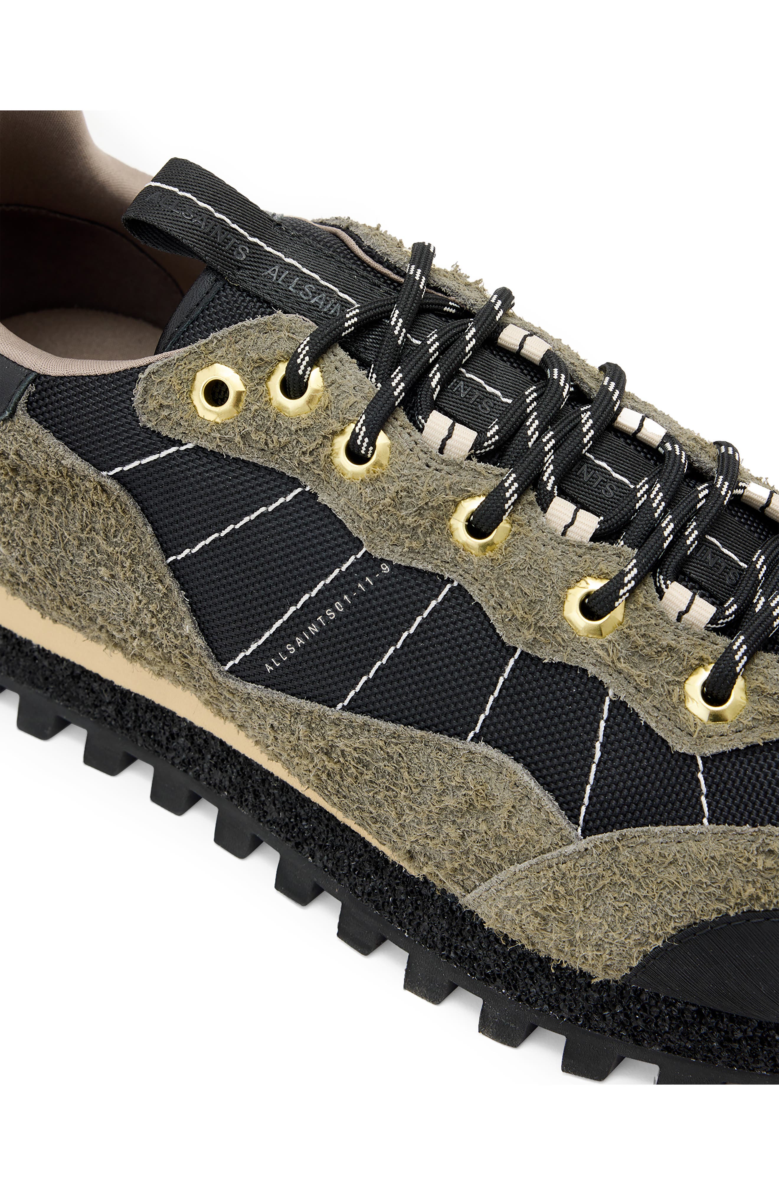 AllSaints Nevis Cleated Sneaker, Alternate, color, Khaki Green/ Black