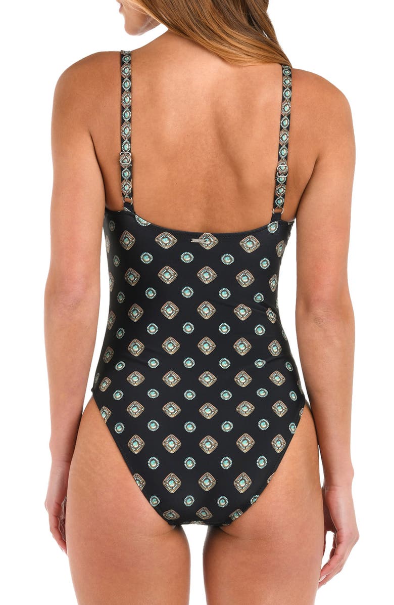L'AGENCE Remi Southwestern Underwire One-Piece Swimsuit, Alternate, color, Black