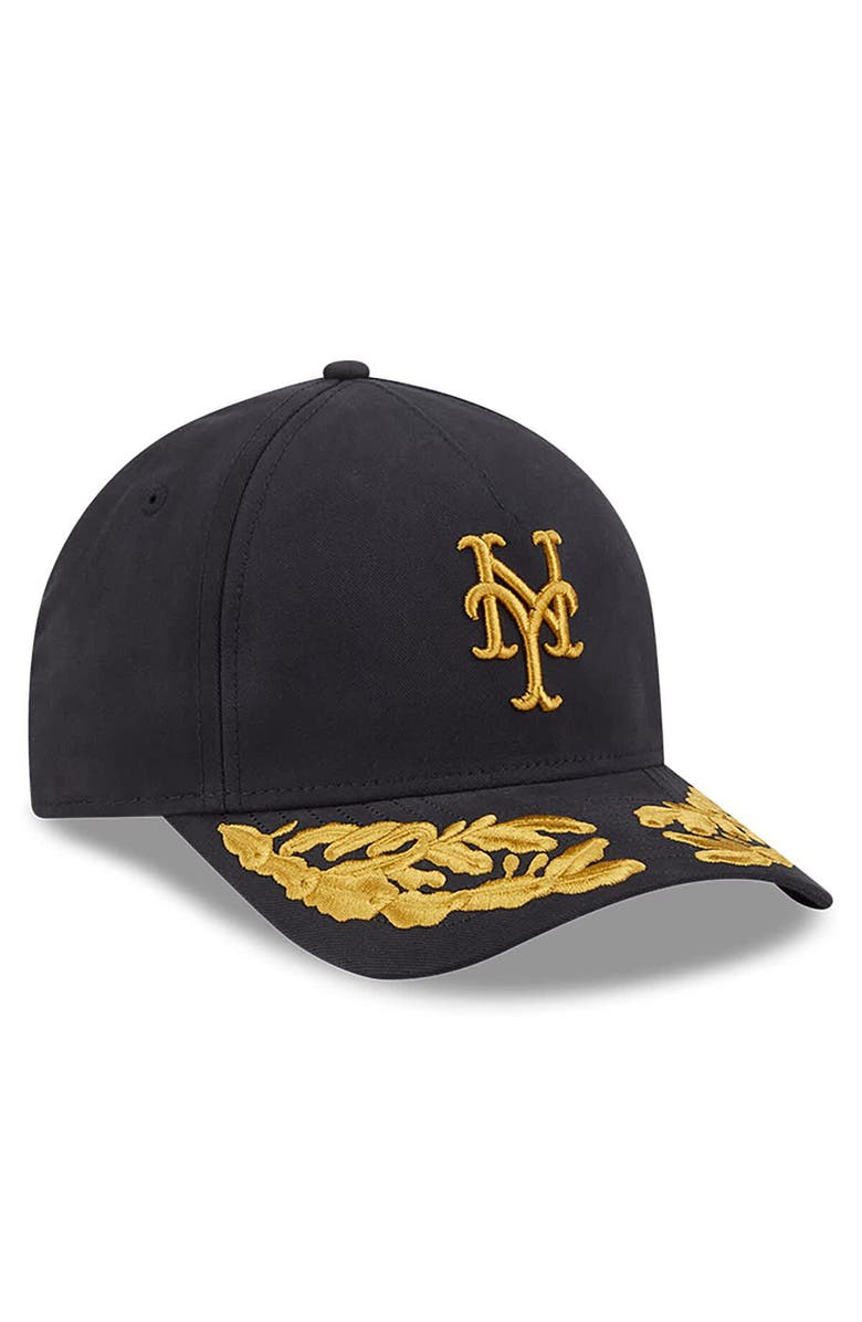 New Era x Alpha Industries Men's New Era x Alpha Industries  Black New York Mets A-Frame 9FORTY Adjustable Hat, Alternate, color, Black