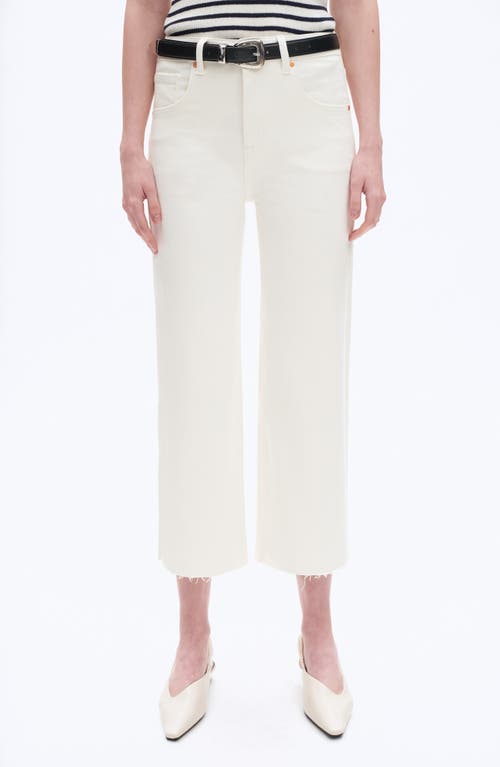 Bayeas High Waist Raw Hem Wide Leg Jeans In White
