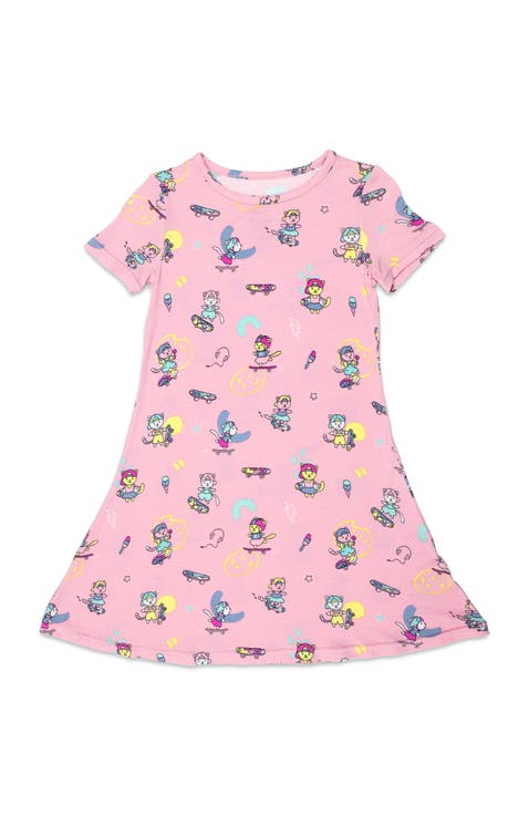 Kids' Skater Kitty Short Sleeve Dress