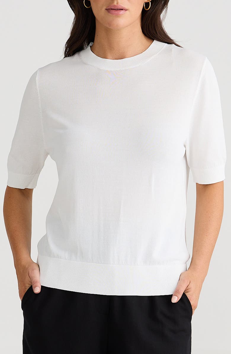 Brave+True Balance T-Crewneck Sweater, Main, color, White