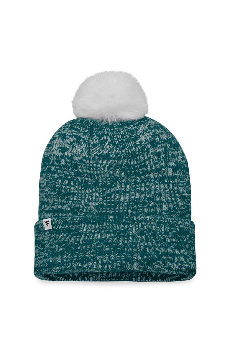 FANATICS Women's Fanatics Branded Green Philadelphia Eagles Iconic Cuffed Knit Hat with Pom, Alternate, color, 