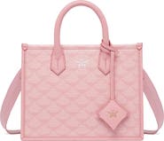 MCM Lauretos Coated Canvas Tote