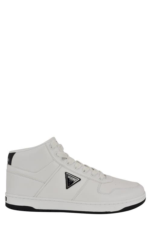 Guess Trisca High Top Sneaker In White/black