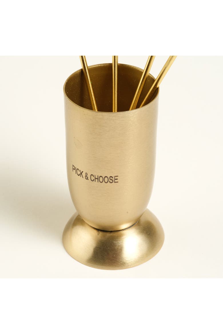 Tanda Steel Cocktail Sticks Entertaining Essential, Alternate, color, Metallic Gold