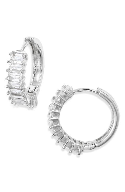 Antoinette Cubic Zirconia Huggie Hoop Earrings