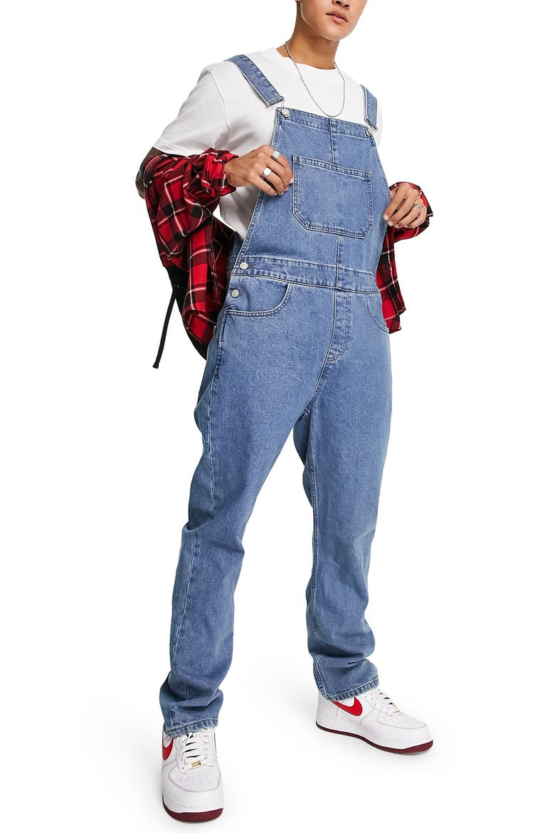 Denim Overalls, Main, color, MID BLUE