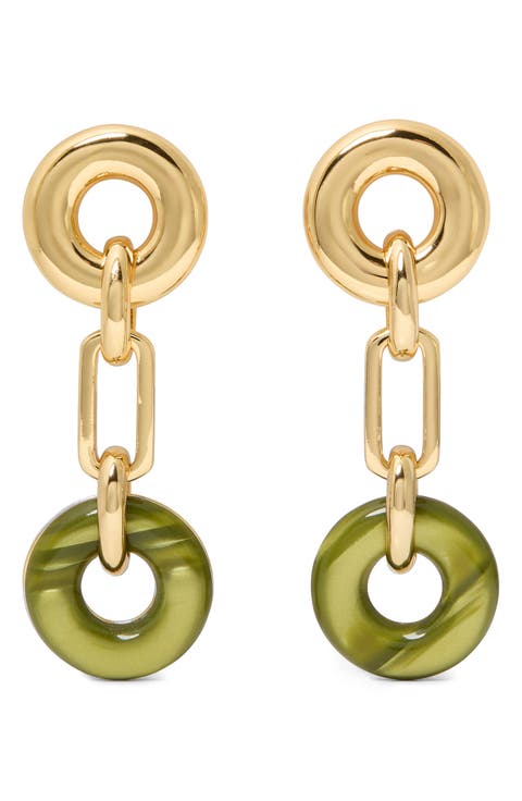 interlock linear drop earrings
