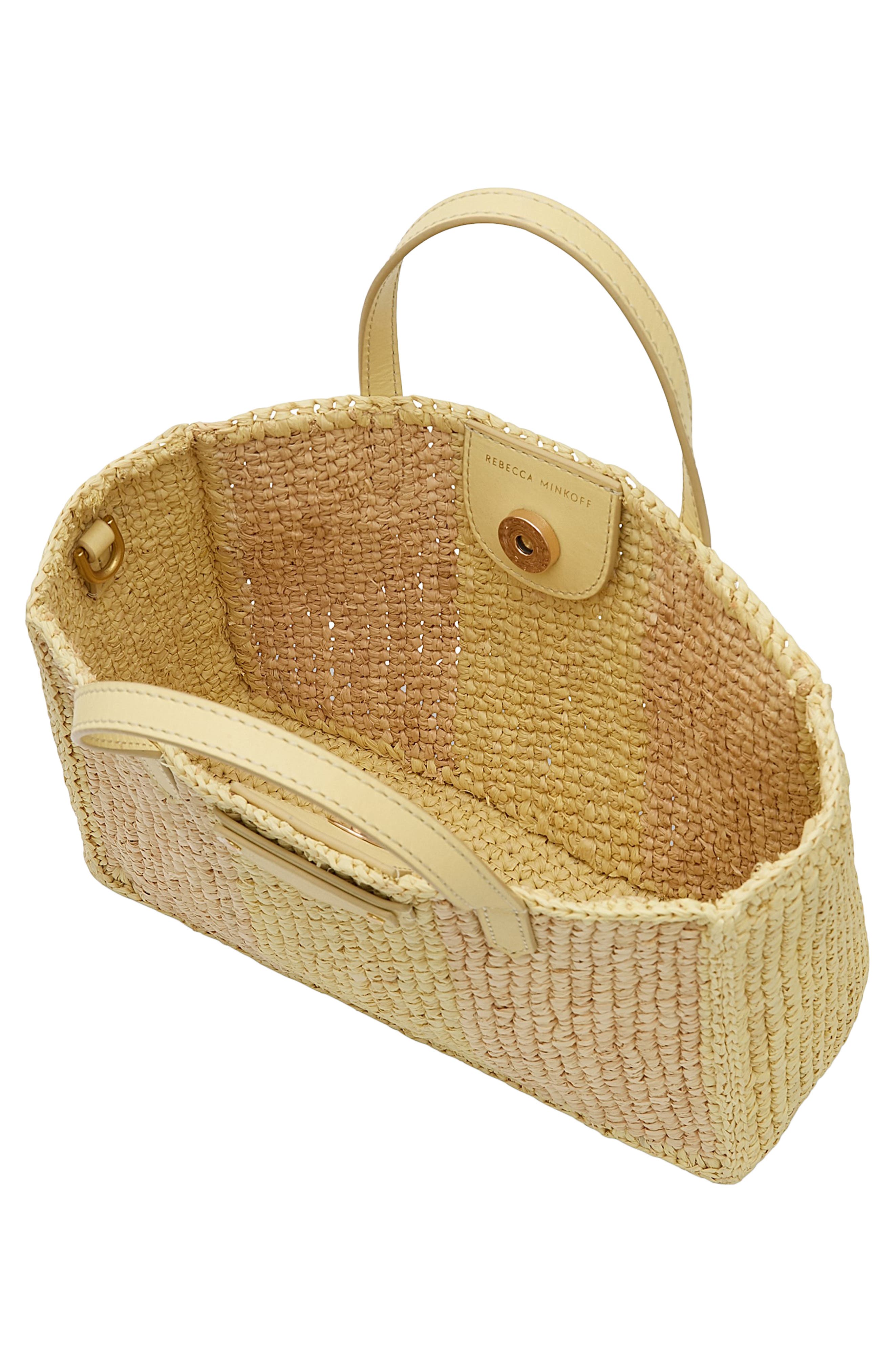 Mini Raffia Tote, Alternate, color, NATURAL MULTI