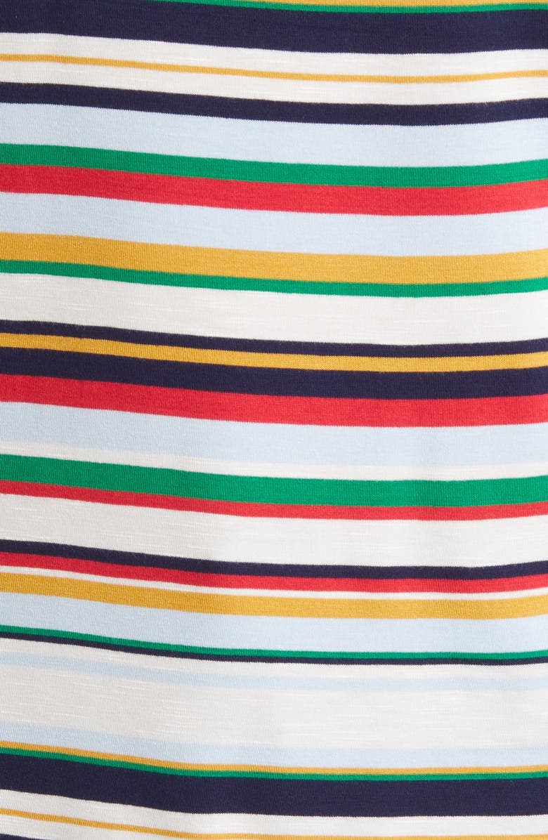 Loveappella Stripe Button Shoulder T-Shirt, Alternate, color, Multistripe