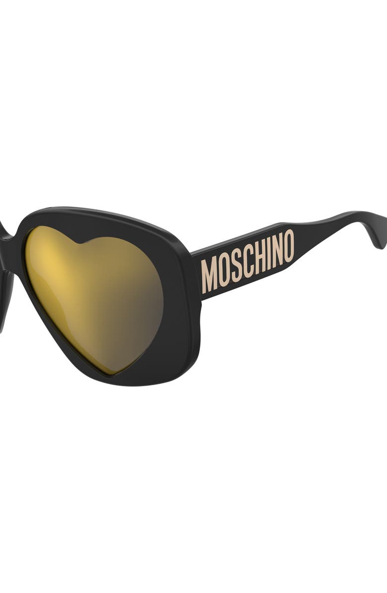 Moschino 61mm Rectangular Sunglasses, Alternate, color, Black