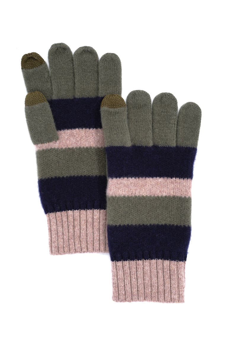 striped merino glove, Main, color, bright navy