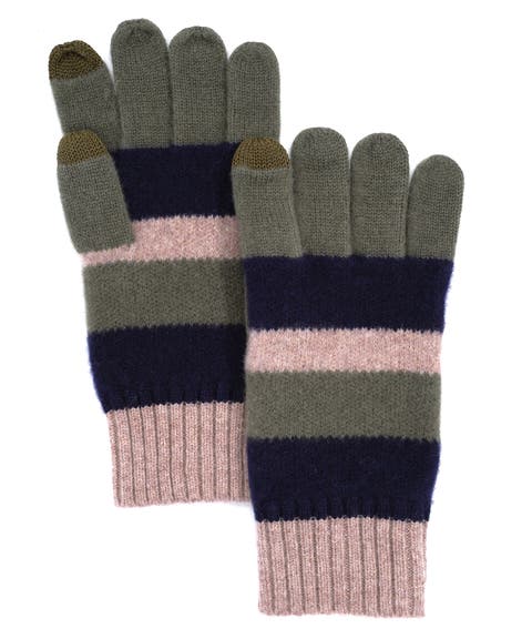 striped merino glove