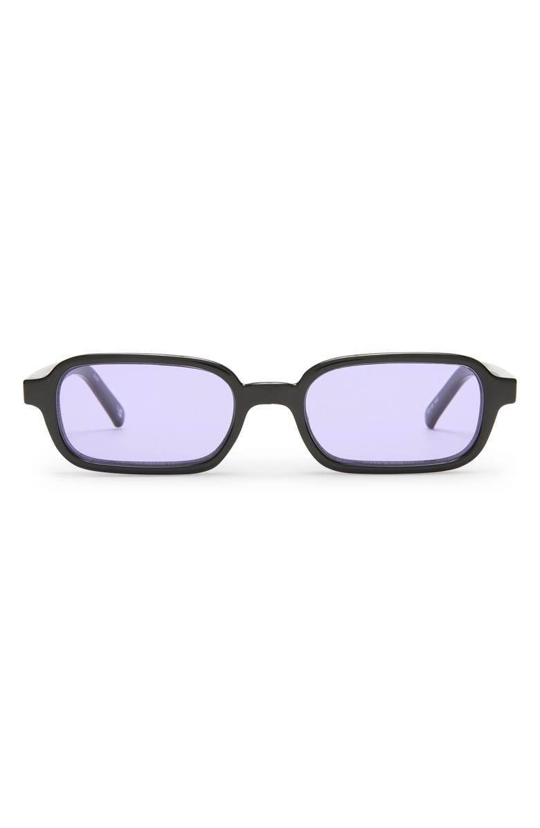 Le Specs Pilferer 53mm Rectangular Sunglasses, Main, color, Black/Lilac Tint