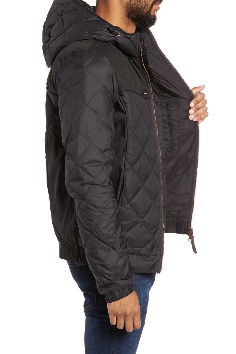 Packable Quilted Down Jacket, Alternate, color, BLACK