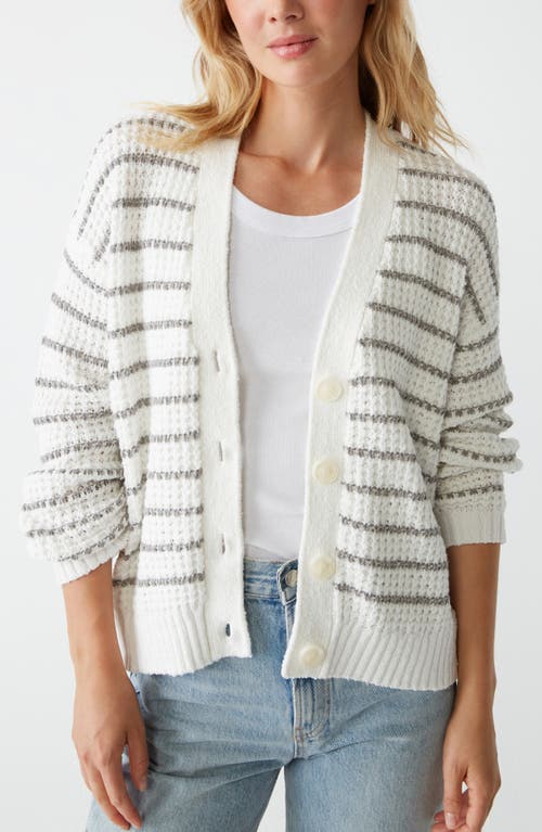 Michael Stars Dodi Striped Cardigan In White