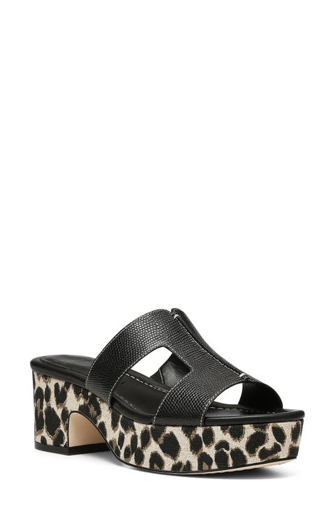 Disco Lizard Embossed Platform Heeled Sandal (Women)
