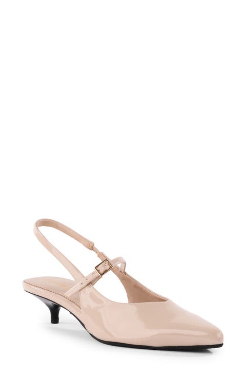 Big Screen Faux Leather Slingback Pump