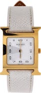 Pre-Owned Hermes Heure H Quartz Watch Plated Metal and Leather 26