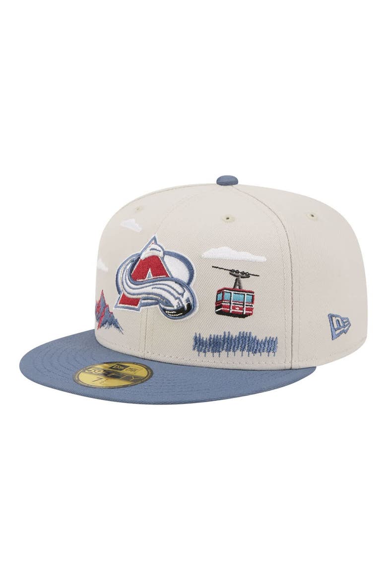 Men's New Era  Tan/Blue Colorado Avalanche Localized City Icon 59FIFTY Fitted Hat, Main, color, Tan