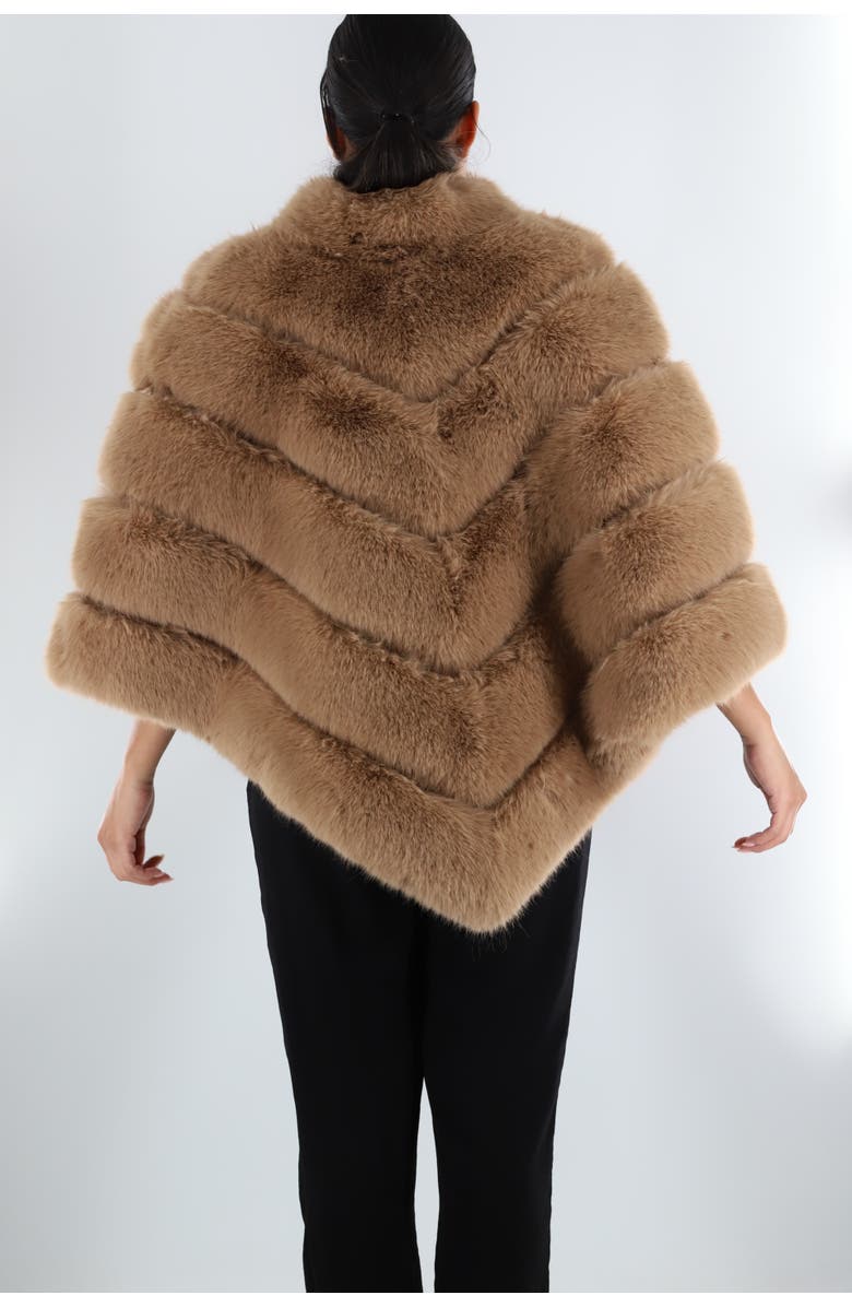 La Fiorentina Faux Fur Poncho, Alternate, color,