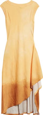 Jason Wu Collection Smudged Canvas Print Asymmetric Hem Midi Dress