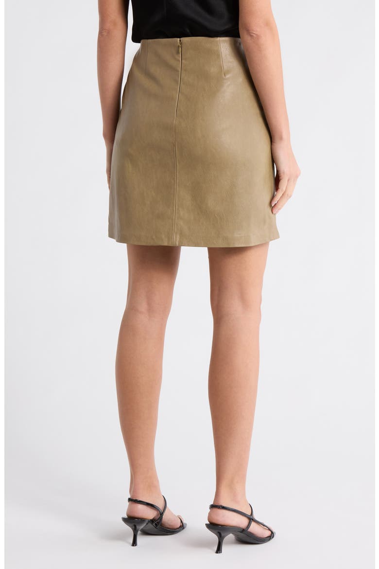 Faux Leather Skirt, Alternate, color, TAUPE