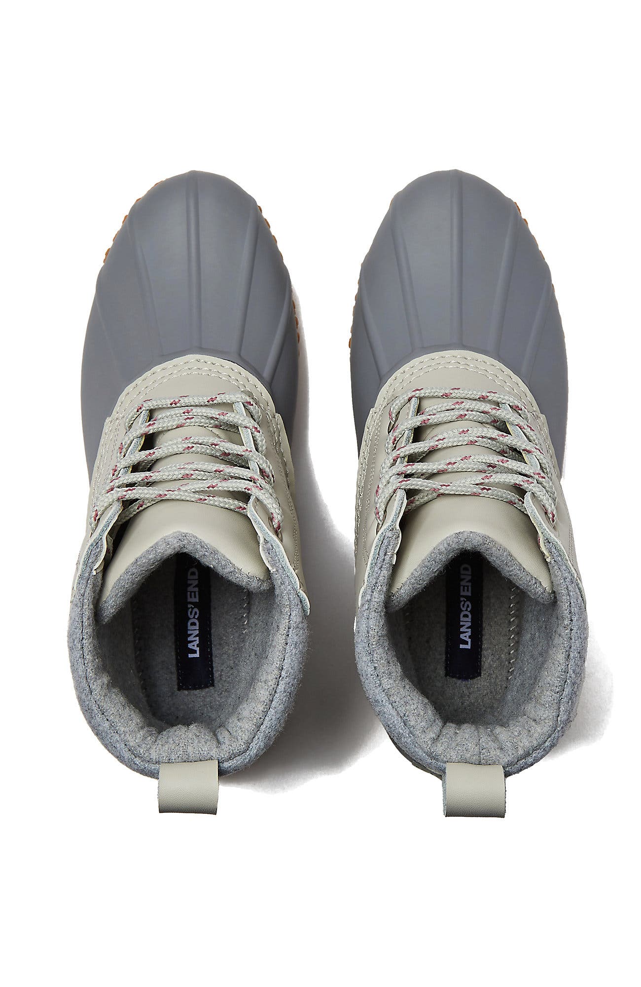 Lands' End Insulated Duck Boots, Alternate, color, Pumice Stone/Dark Gray Leather