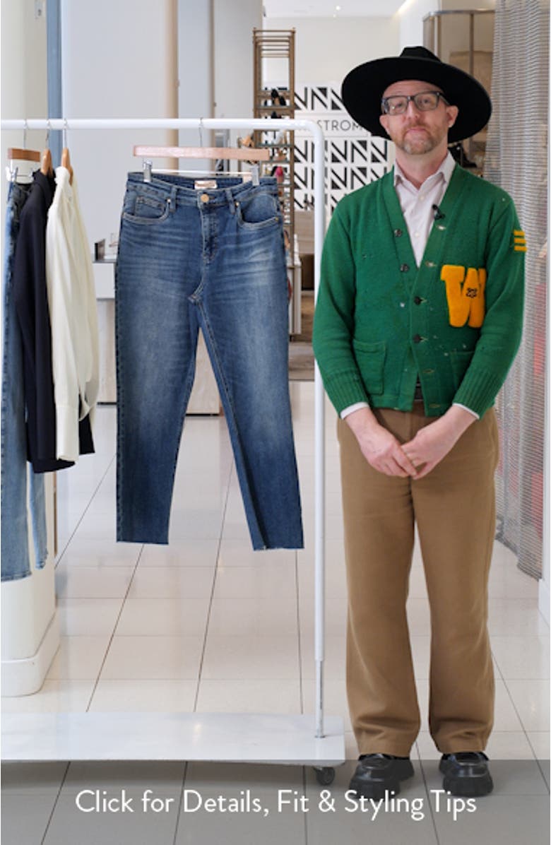 Rachel High Waist Raw Hem Crop Mom Jeans, sales video thumbnail