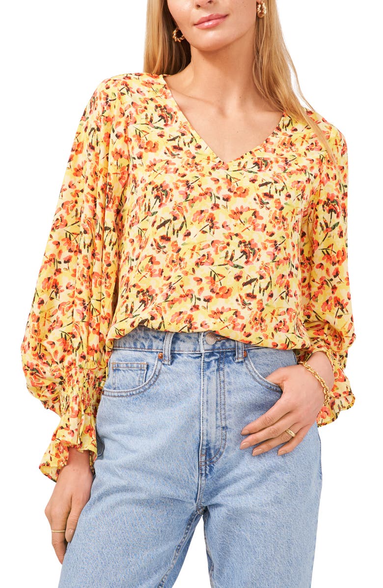 Vince Camuto Balloon Sleeve Blouse, Main, color,