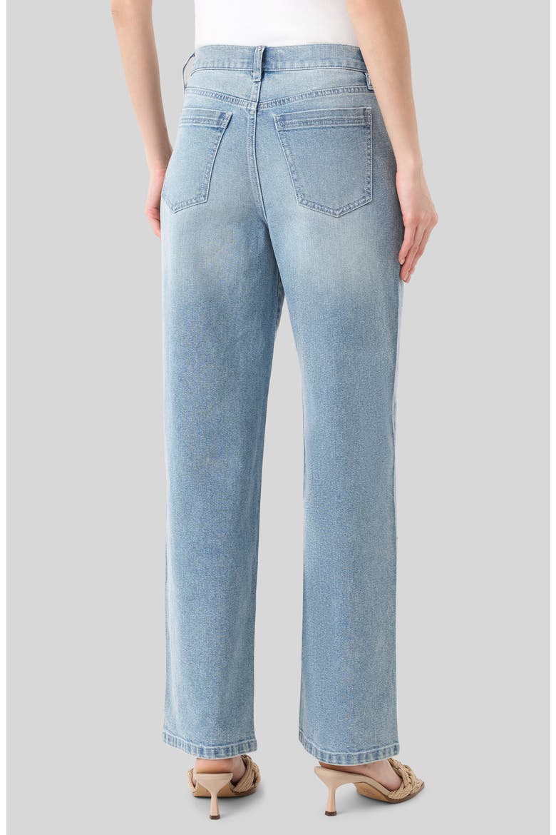 Crystal Embellished Wide Leg Jeans, Alternate, color, LIGHT WASH