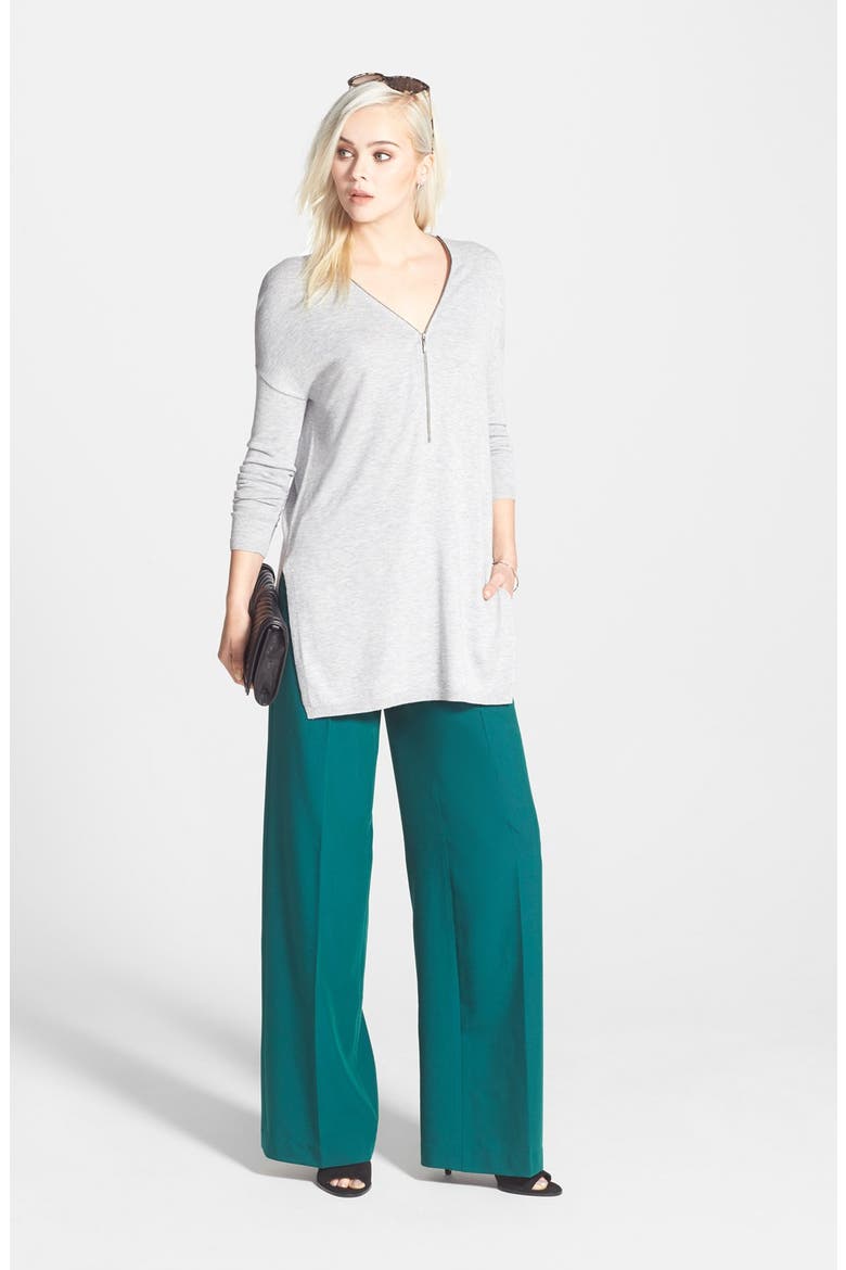 Flat Front Wide Leg Pants, Alternate, color, GREEN BOTANICAL
