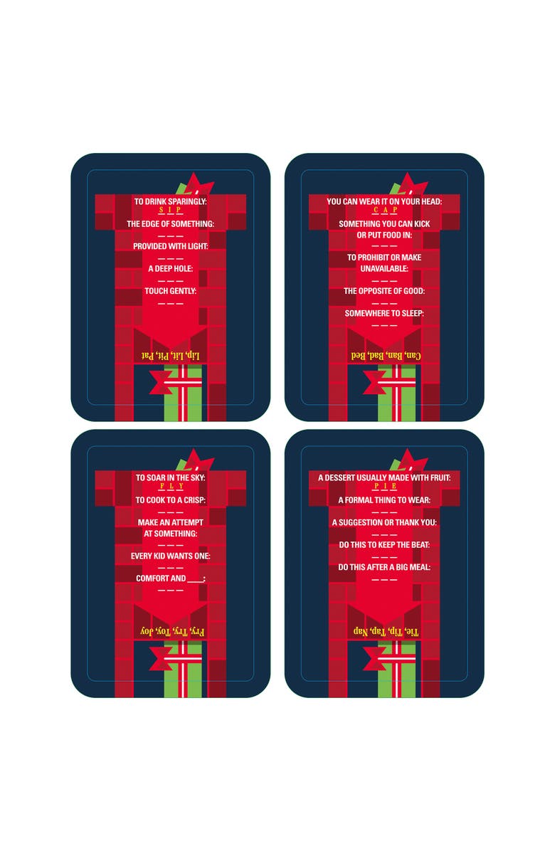 Holly Jolly Down The Chimney A Holiday Themed Word Puzzle Game, 50 Word Ladder Challenges, Alternate, color, Multicolored