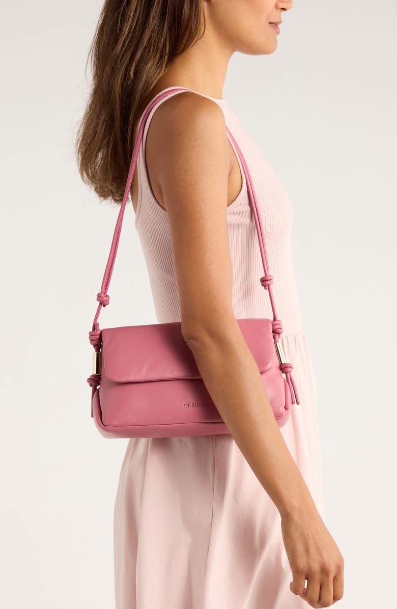 Furla Elettra Leather Crossbody Bag, Alternate, color, Blush Pink